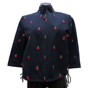 St John Sport Cherry Black Jacket & Pants Set 2p size S/2